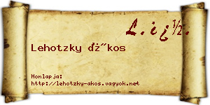 Lehotzky Ákos névjegykártya