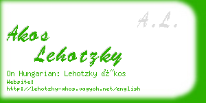 akos lehotzky business card